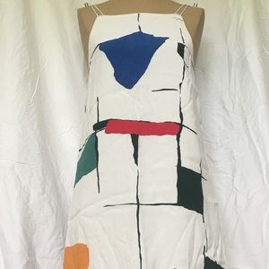 Geometric A Line Tank Dress